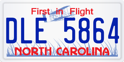 NC license plate DLE5864