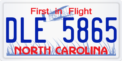 NC license plate DLE5865