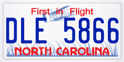 NC license plate DLE5866