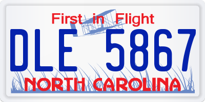NC license plate DLE5867