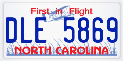 NC license plate DLE5869
