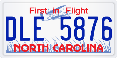 NC license plate DLE5876