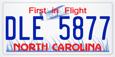 NC license plate DLE5877