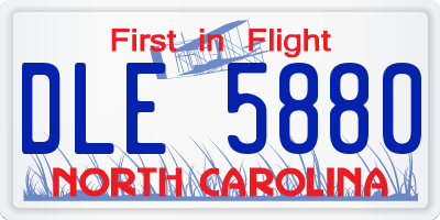 NC license plate DLE5880