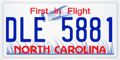 NC license plate DLE5881