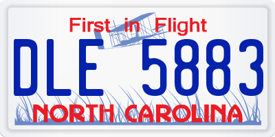 NC license plate DLE5883
