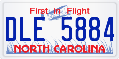 NC license plate DLE5884