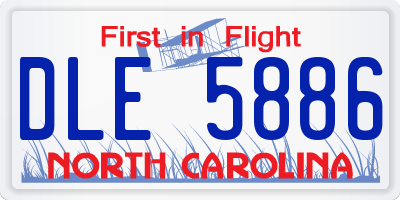 NC license plate DLE5886