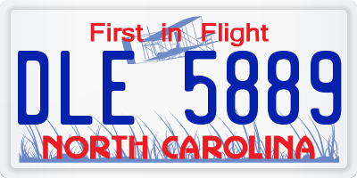 NC license plate DLE5889