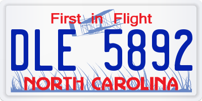 NC license plate DLE5892