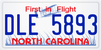 NC license plate DLE5893