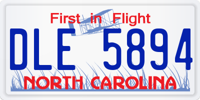NC license plate DLE5894