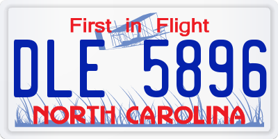 NC license plate DLE5896