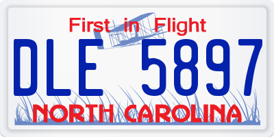 NC license plate DLE5897