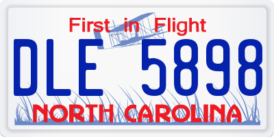 NC license plate DLE5898