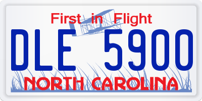 NC license plate DLE5900