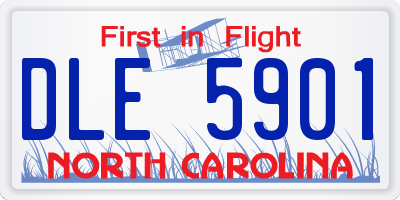 NC license plate DLE5901
