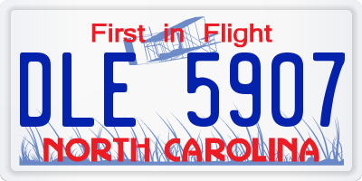 NC license plate DLE5907