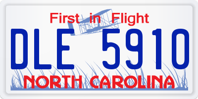 NC license plate DLE5910