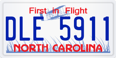 NC license plate DLE5911