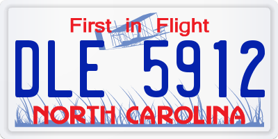 NC license plate DLE5912