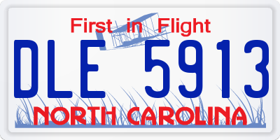 NC license plate DLE5913