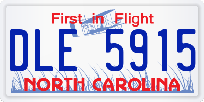NC license plate DLE5915