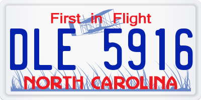NC license plate DLE5916