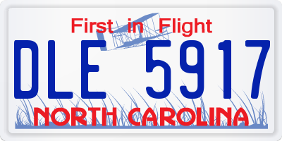 NC license plate DLE5917