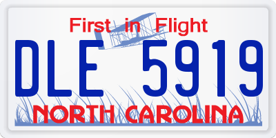 NC license plate DLE5919