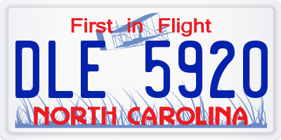 NC license plate DLE5920
