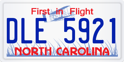 NC license plate DLE5921
