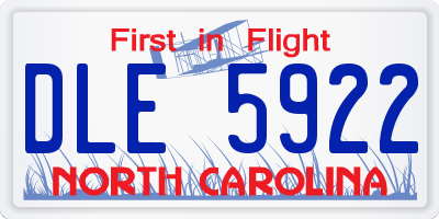 NC license plate DLE5922