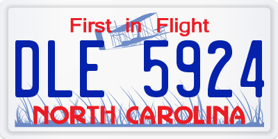 NC license plate DLE5924