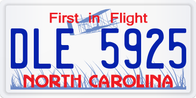 NC license plate DLE5925