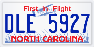 NC license plate DLE5927