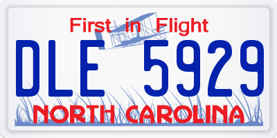 NC license plate DLE5929