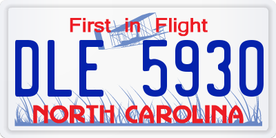 NC license plate DLE5930