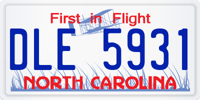 NC license plate DLE5931