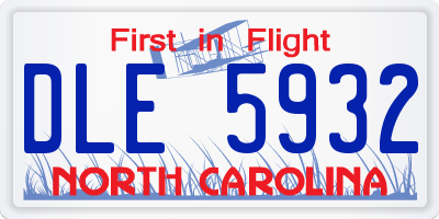 NC license plate DLE5932