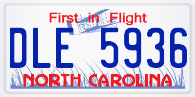 NC license plate DLE5936