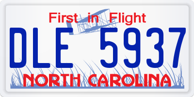 NC license plate DLE5937