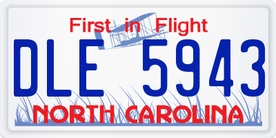 NC license plate DLE5943