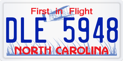 NC license plate DLE5948