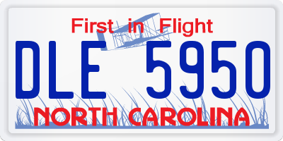 NC license plate DLE5950