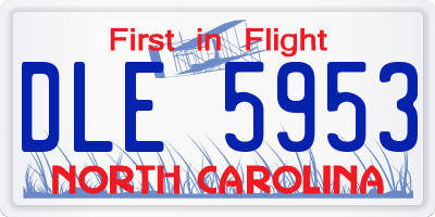 NC license plate DLE5953