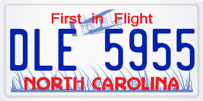 NC license plate DLE5955