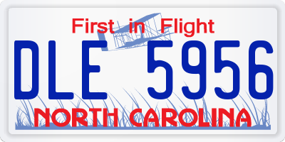 NC license plate DLE5956