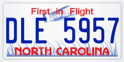 NC license plate DLE5957