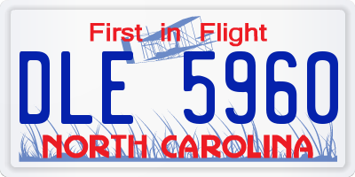NC license plate DLE5960